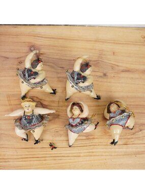 Set Of 5 VTG Katherines Collection Ballerina Christmas Ornaments Handcrafted